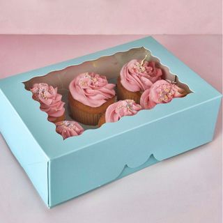 CAKE CRAFT | BLUE | 6 HOLE CUPCAKE BOX | RETAIL PACK