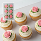 TINY ROSE WITH LEAF | PINK | 6 PIECE PACK
