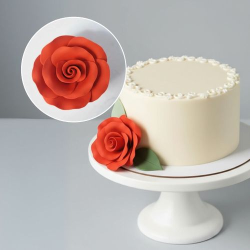 SINGLE ROSE EXTRA LARGE RED | SUGAR FLOWERS | 1 PIECE