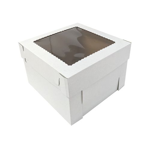 12X12X8 INCH CAKE BOX & LID WITH WINDOW | CORRUGATED