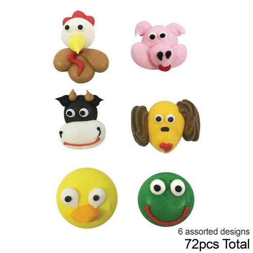 LARGE FARM ANIMAL | SUGAR DECORATIONS | BOX OF 72