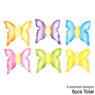 BUTTERFLY MEDIUM COLOURED | SUGAR DECORATIONS | BOX OF 8