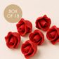 SINGLE ROSE SMALL RED | SUGAR FLOWERS | BOX OF 18