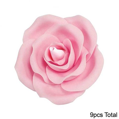 SINGLE ROSE LARGE PINK | SUGAR FLOWERS | BOX OF 9