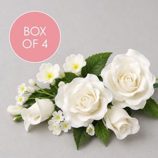 ROSE SPRAY WHITE | SUGAR FLOWERS | BOX OF 4