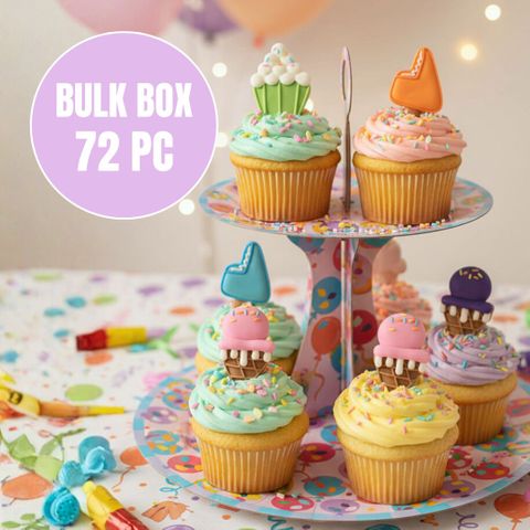 CUPCAKE & ICE CREAM | SUGAR DECORATIONS | BOX OF 72