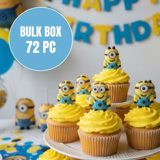 MINIONS WITH BODY | SUGAR DECORATIONS | BOX OF 72