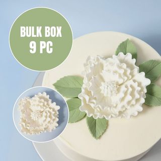 LARGE WHITE PEONY | SUGAR FLOWERS | BOX OF 9