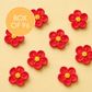 LARGE 5 PETAL SUGAR FLOWERS RED | BOX OF 96