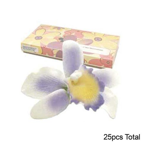 CATTLEYA ORCHID PURPLE SMALL | SUGAR FLOWERS | BOX OF 25