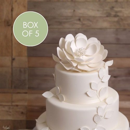 DAHLIA WHITE | SUGAR FLOWERS | BOX OF 5