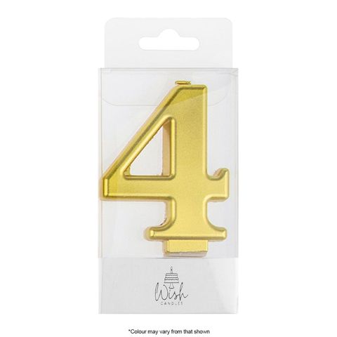 WISH | NUMBER 4 | GOLD METALLIC CANDLE