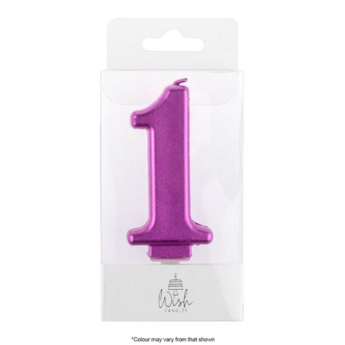 WISH | NUMBER 1 | PINK METALLIC CANDLE