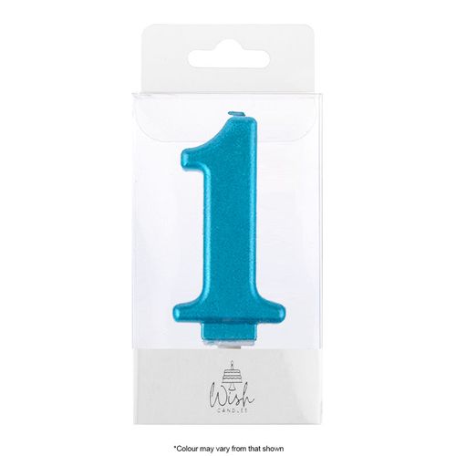 WISH | NUMBER 1 | BLUE METALLIC CANDLE