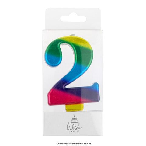 WISH | NUMBER 2 | RAINBOW GOLD METALLIC CANDLE