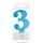 WISH | NUMBER 3 | BLUE METALLIC CANDLE