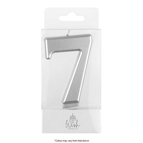 WISH | NUMBER 7 | SILVER METALLIC CANDLE