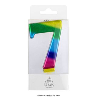 WISH | NUMBER 7 | RAINBOW GOLD METALLIC CANDLE