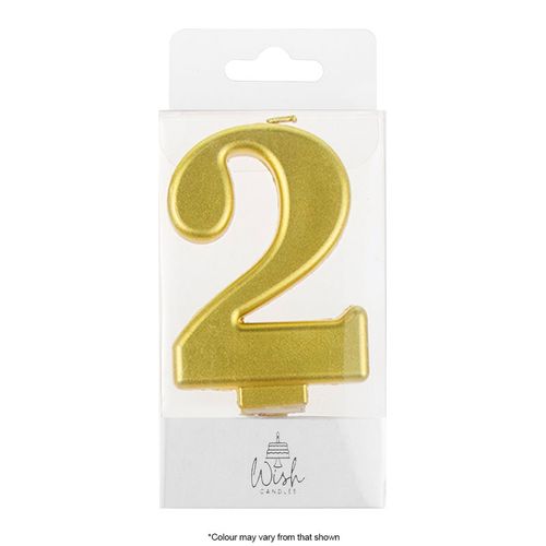 WISH | NUMBER 2 | GOLD METALLIC CANDLE