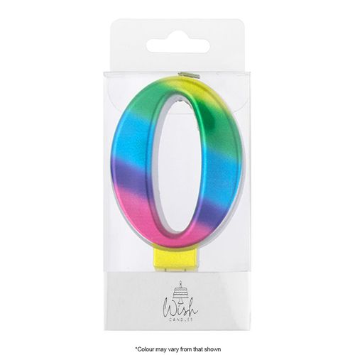 WISH | NUMBER 0 | RAINBOW GOLD METALLIC CANDLE