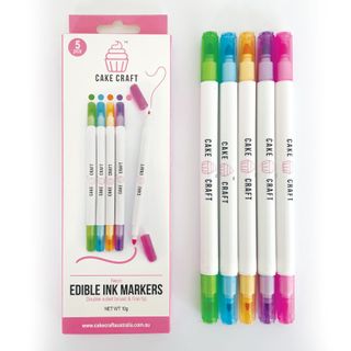 CAKE CRAFT | EDIBLE INK MARKERS | NEON COLOURS | 5 PACK