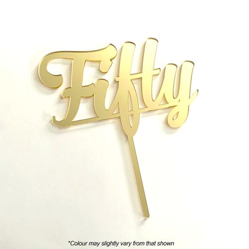 NUMBER FIFTY GOLD MIRROR ACRYLIC CAKE TOPPER