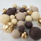 BROWN, CREAM, GOLD | DECO FOAM BALL TOPPER | 32 PC SET