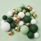 GREEN, WHITE, GOLD | DECO FOAM BALL TOPPER | 32 PC SET