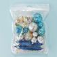 CLEAR, BLUE & SILVER | DECO BALL, FAN & BUTTERFLY TOPPER | 27 PC SET