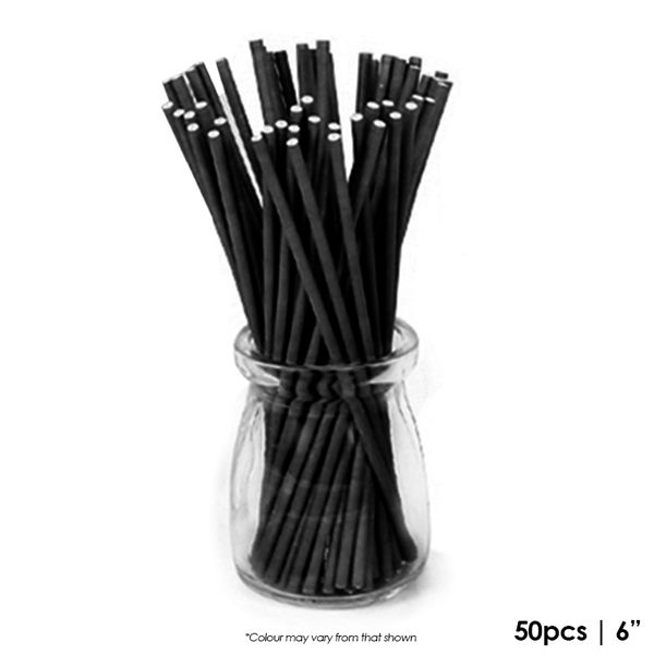 50pcs 6 x 5/32 BLACK lollipop sticks for cake pops Lollipop