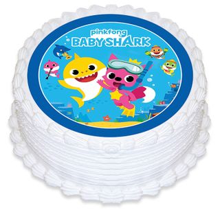 BABY SHARK | 160MM ROUND | EDIBLE IMAGE
