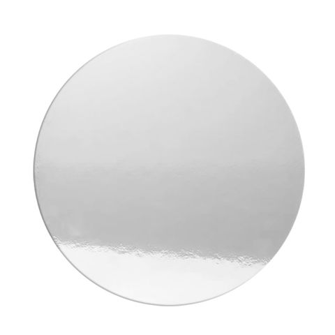 CAKE BOARD | SILVER MIRROR | 12 INCH | ROUND | MDF | 6MM THICK