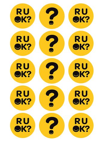 R U OK? DAY | 2 INCH/5CM CUPCAKE IMAGE SHEET - 15 PER SHEET