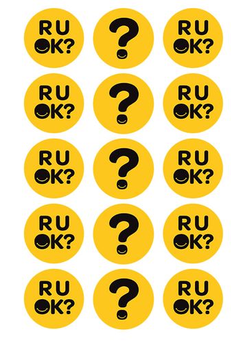 R U OK? DAY | 2 INCH/5CM CUPCAKE IMAGE SHEET - 15 PER SHEET