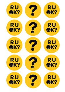 R U OK? DAY | 2 INCH/5CM CUPCAKE IMAGE SHEET - 15 PER SHEET
