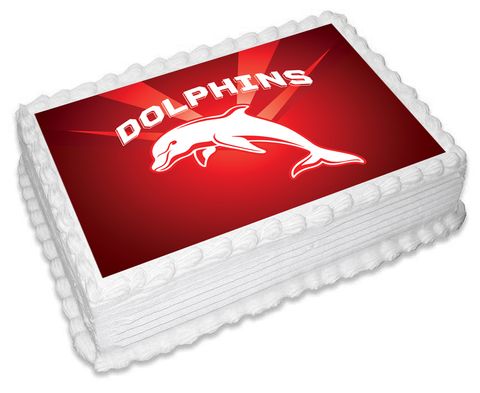 NRL DOLPHINS -  A4 EDIBLE ICING IMAGE - 29.7CM X 21CM (APPROX.)