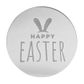 HAPPY EASTER ROUND | SILVER | MIRROR TOPPER | 50 PACK