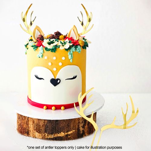 CAKE CRAFT | GOLD ACRYLIC DEER ANTLERS | 2 PIECE