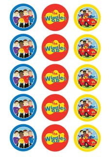 THE WIGGLES | 2 INCH/5CM CUPCAKE IMAGE SHEET - 15 PER SHEET