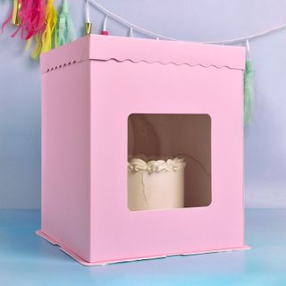 CAKE CRAFT | PINK | 10X10X12.4 INCH CAKE BOX | RETAIL PACK