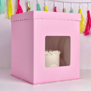 CAKE CRAFT | PINK | 12X12X13.3 INCH CAKE BOX | RETAIL PACK