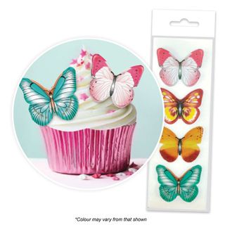 CAKE CRAFT | MIXED BUTTERFLY | WAFER TOPPERS | PACKET OF 16