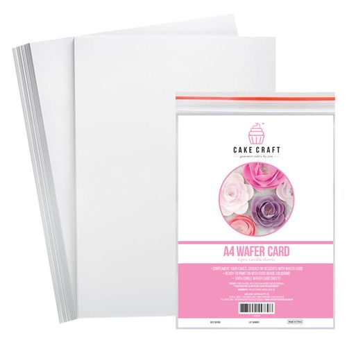CAKE CRAFT | A4 WAFER CARD | VANILLA | PACK OF 6
