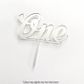 NUMBER ONE SILVER MIRROR ACRYLIC CAKE TOPPER