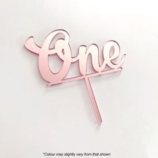 NUMBER ONE | ROSE GOLD MIRROR | ACRYLIC CAKE TOPPER
