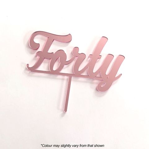 NUMBER FORTY | ROSE GOLD MIRROR | ACRYLIC CAKE TOPPER
