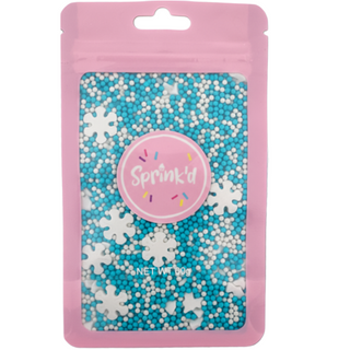 SPRINK'D | BLUE/WHITE MIX | SNOWFLAKES/2MM SUGAR BALLS | 60G