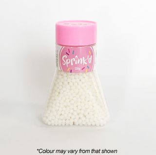 SPRINK'D | SUGAR BALLS | WHITE | 4MM | 120G | B/B 12/03/2025