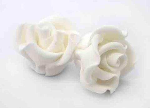 MEDIUM CLASSIC ROSE (36) WHITE - SUGAR FLOWERS
