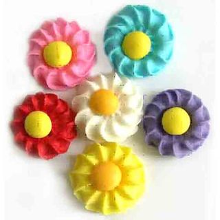DAISY SWIRL SUGAR FLOWERS (150) ASSORTED